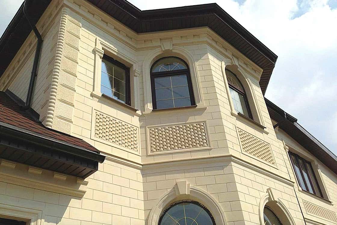 Облицовка фасада плиткой из дагестанского камня 